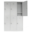 6 Compartments Steel Locker with Cloth Hanging