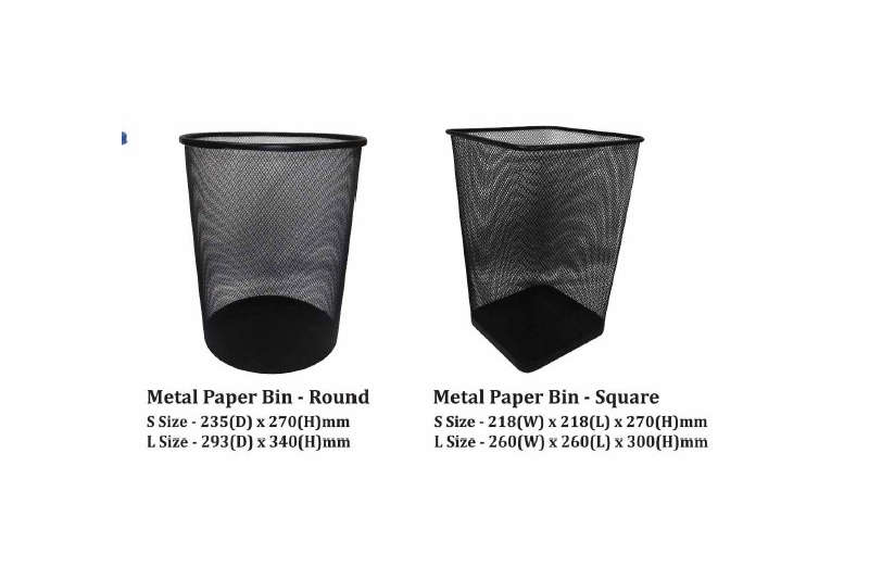 Metal Paper Bin - Round